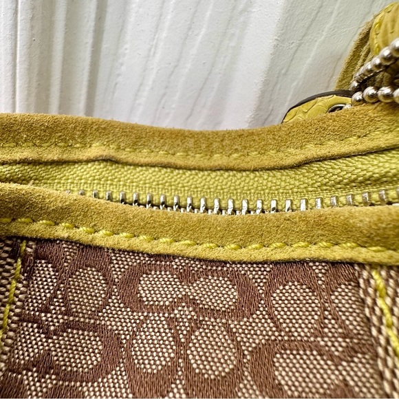 Coach Vintage Y2K Patchwork Signature Hobo Khaki/Multi Yellow Snakeskin & Tassel - Picture 10 of 13